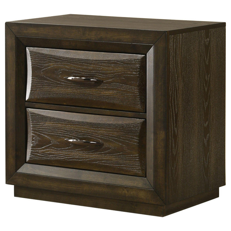 Atlas 2-drawer Bedroom Nightstand Bedside Table Dark Oak - 215972