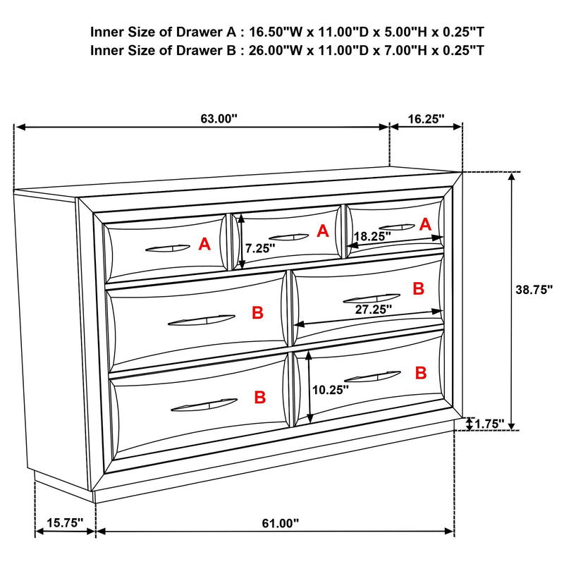 Atlas 4-piece Eastern King Bedroom Set Dark Oak - 215971KE-S4
