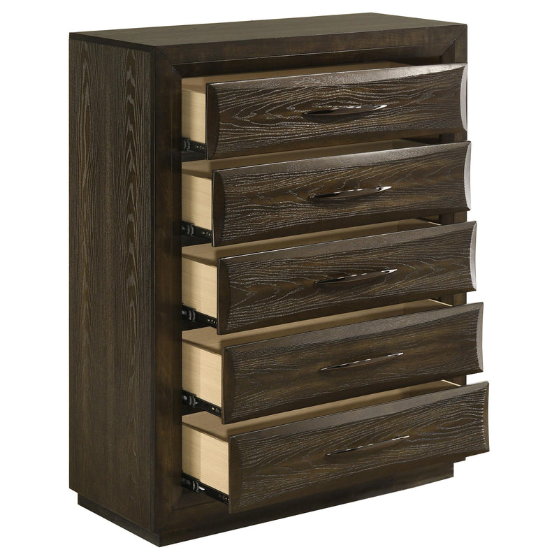 Atlas 5-drawer Bedroom Chest of Drawers Dark Oak - 215975