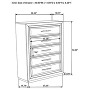 Atlas 5-drawer Bedroom Chest of Drawers Dark Oak - 215975
