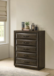 Atlas 5-drawer Bedroom Chest of Drawers Dark Oak - 215975