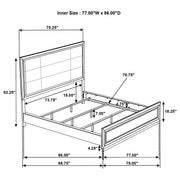 Atlas 63-inch Eastern King Upholstered Panel Bed Grey and Dark Oak - 215971KE