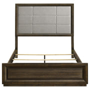 Atlas 64-inch Queen Upholstered Panel Bed Grey and Dark Oak - 215971Q