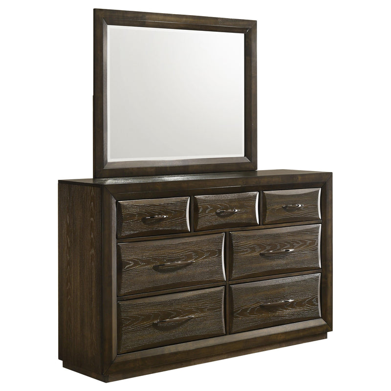 Atlas 7-drawer Bedroom Dresser and Mirror Set Dark Oak - 215973M