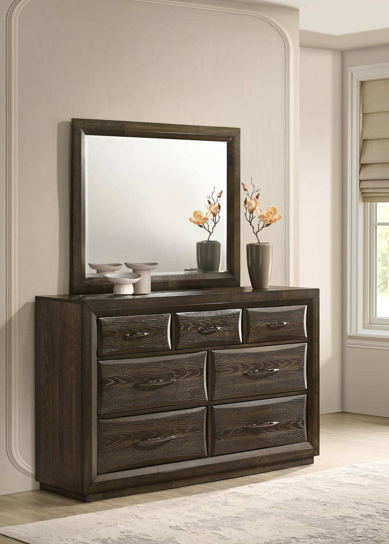 Atlas 7-drawer Bedroom Dresser and Mirror Set Dark Oak - 215973M