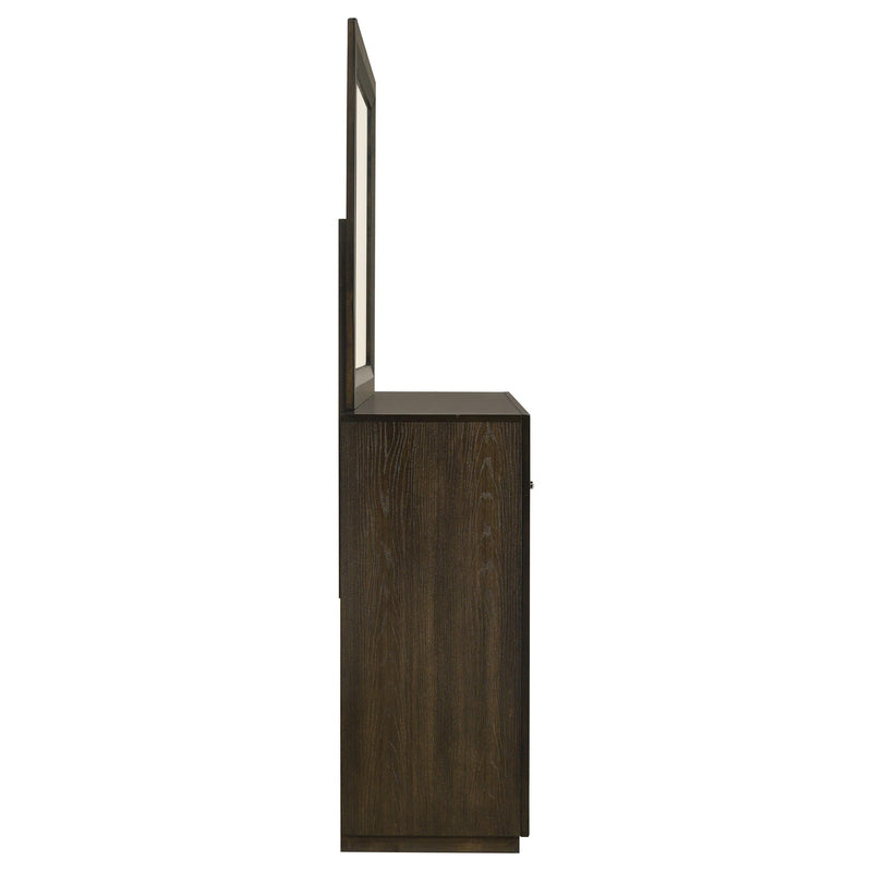 Atlas 7-drawer Bedroom Dresser and Mirror Set Dark Oak - 215973M