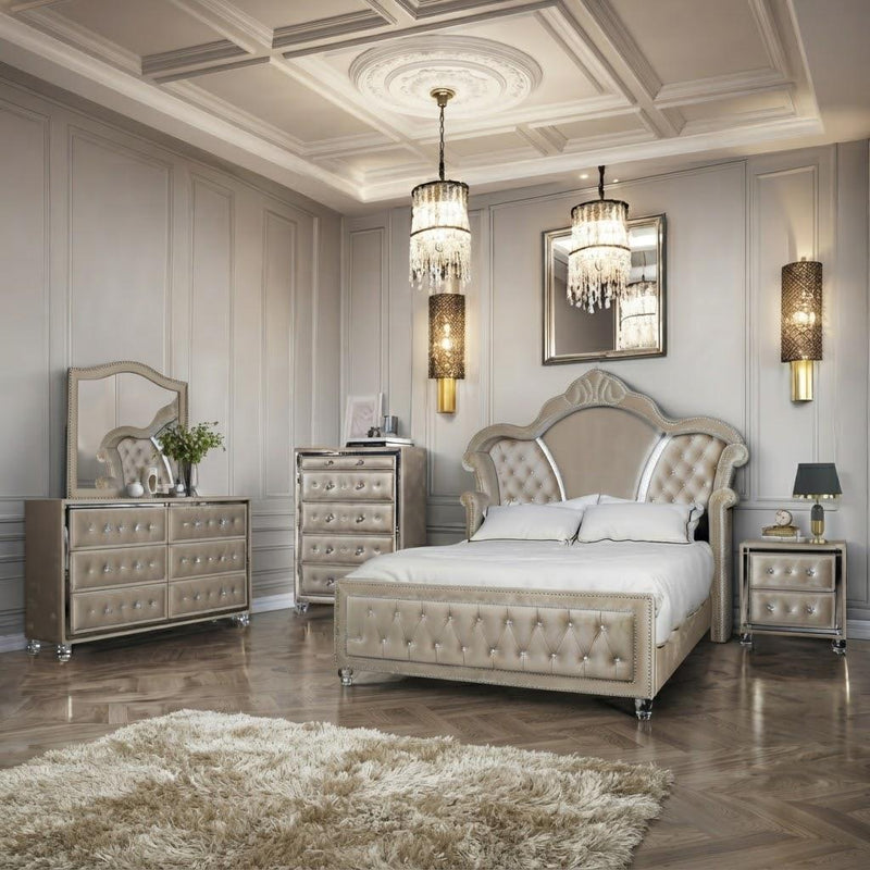 Augusta - Beige Queen Bed, Dresser, Mirror, Chest, Nightstand - B223-QDMCN