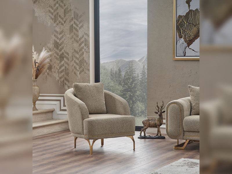 Aura 3-pieces (Sofa & Loveseat & Chair) Livingroom in Beige - 200-SER-AUR-PINAR07-321