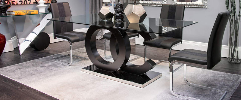 Aurora Black Dining Set - Lara FurnitureDining Room Set