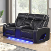Aurora Black Sofa & Loveseat - AURORA-BK-SLS