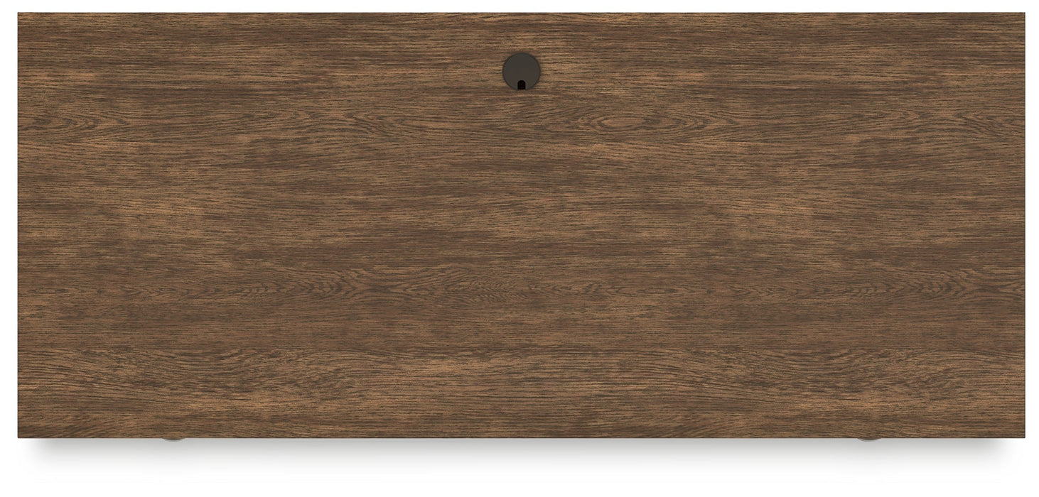 Austanny Home Office Desk with Chair in Warm Brown - Gate FurnitureOffice Desks