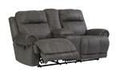 Austere Gray Reclining Loveseat with Console - Gate FurnitureLoveseat