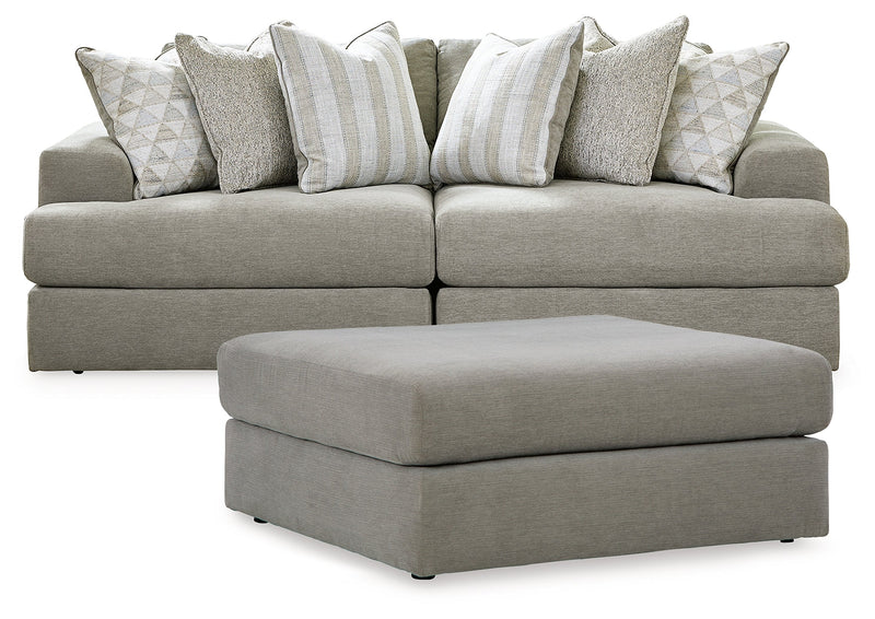 Avaliyah Ash 2-Piece Sectional with Ottoman from Ashley - Lara Furniture