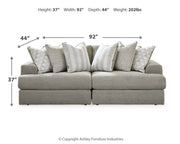 Avaliyah Ash 2-Piece Sectional with Ottoman from Ashley - Lara Furniture