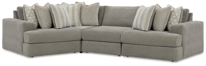 Avaliyah Ash 4-Piece Sectional with Ottoman from Ashley - Lara Furniture
