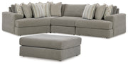 Avaliyah Ash 4-Piece Sectional with Ottoman from Ashley - Lara Furniture