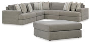 Avaliyah Ash 5-Piece Sectional with Ottoman from Ashley - Lara Furniture