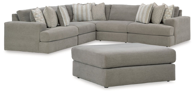 Avaliyah Ash 5-Piece Sectional with Ottoman from Ashley - Lara Furniture