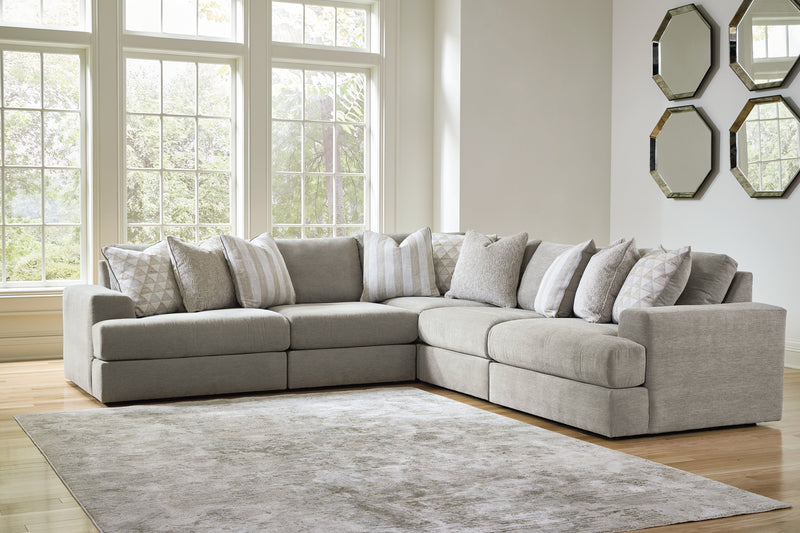 Avaliyah Ash 5-Piece Sectional with Ottoman from Ashley - Lara Furniture