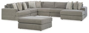 Avaliyah Ash 6-Piece Sectional with Ottoman from Ashley - Lara Furniture
