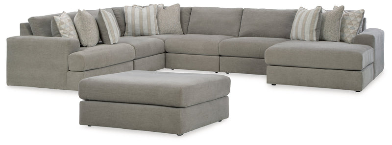 Avaliyah Ash 6-Piece Sectional with Ottoman from Ashley - Lara Furniture