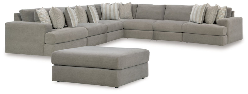 Avaliyah Ash 7-Piece Sectional with Ottoman from Ashley - Lara Furniture