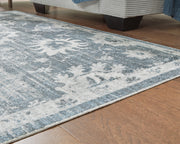 Avanworths Blue/Gray/Ivory Washable 5'3" x 7' Area Rug - R407792
