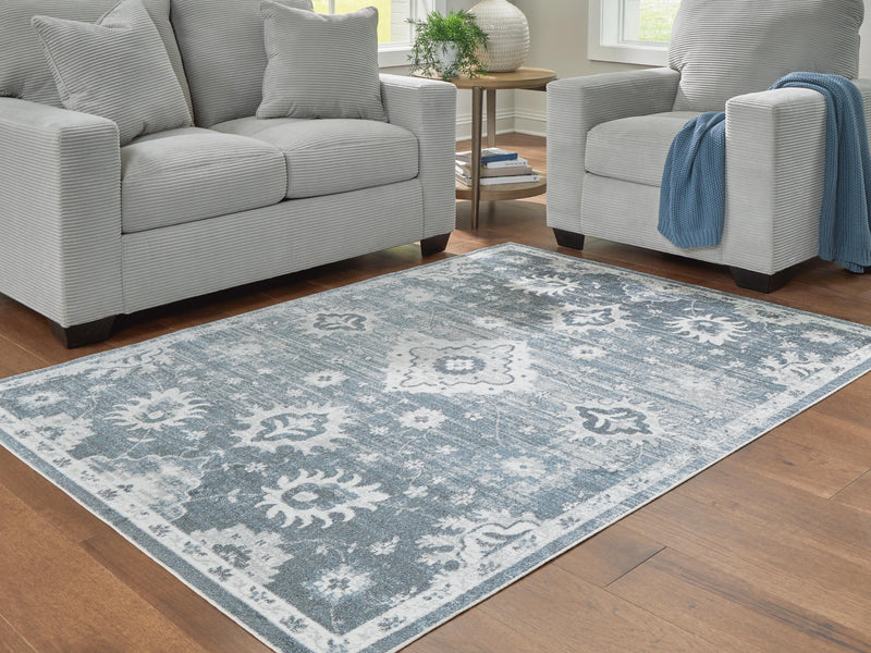 Avanworths Blue/Gray/Ivory Washable 7'10" x 10' Area Rug - R407791