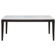 Averill 7-piece White Marble Top Dining Set Dark Grey and Coffee Bean - 121291-S7G