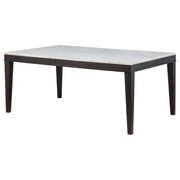 Averill 72-inch Rectangular White Marble Top Dining Table Coffee Bean - 121291
