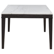 Averill 72-inch Rectangular White Marble Top Dining Table Coffee Bean - 121291