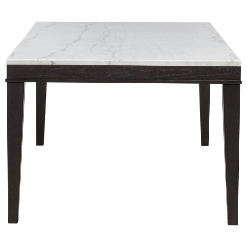 Averill 72-inch Rectangular White Marble Top Dining Table Coffee Bean - 121291