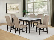 Averill Faux Leatherette Upholstered Dining Side Chair Tan (Set of 2) - 121292TAN