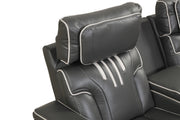Axiom - Gray Power Recliner Loveseat with Power Headrest, Storage Console, Wireless Charger, Zero Gravity, Hidden Integrated Bluetooth sound system, Decorative top stitching, Storage Armrest, Pull-Out Cup Holder and USB Charger - L658-L