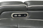 Axiom - Gray Power Recliner Sectional with Power Headrest, Storage Console, Wireless Charger, Hidden Cup Holder, Storage Armrest, Immersive Sound Speakers and Seating, RGB Interactive LED, Zero Gravity and USB Charger - S435-Sectional