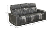 Axiom - Gray Power Recliner Sofa with Power Headrest, Drop-Down Table, Cup Holder, Integrated Bluetooth sound system, Decorative top stitching, Zero Gravity, Storage Armrest and USB Charger - L658-S