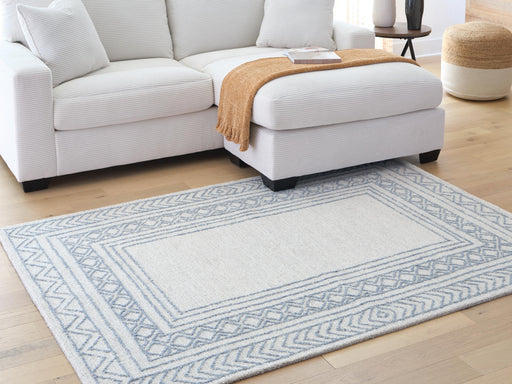 Azelhurst Blue/Ivory/Gray 5' x 7' Area Rug - R407852