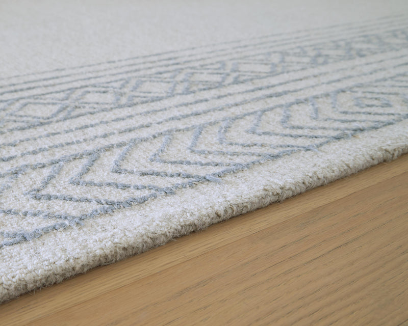 Azelhurst Blue/Ivory/Gray 5' x 7' Area Rug - R407852