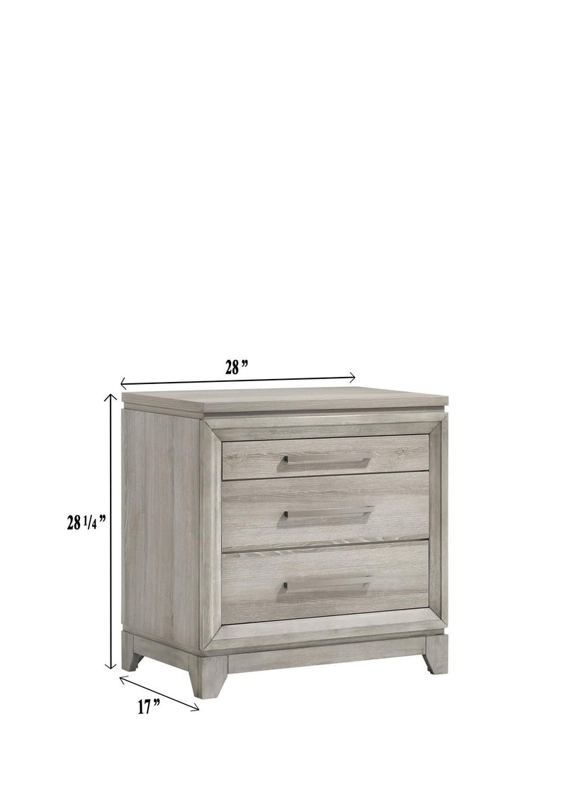 Azteria - 3 Drawers Gray Nightstand - B336-N