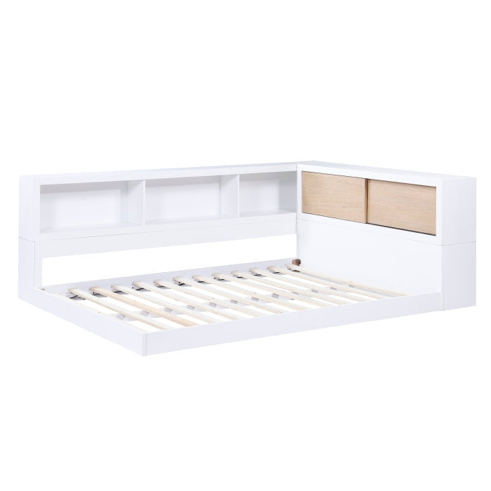 B2012BCF-1BC* (4) Full Bookcase Corner Platform Bed - B2012BCF-1BC*