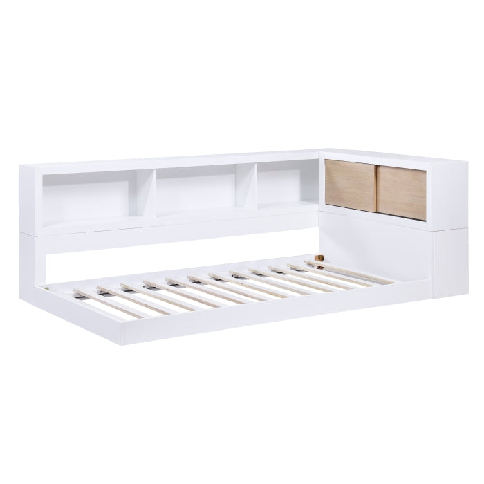 B2012BCT-1BC* (4) Twin Bookcase Corner Platform Bed - B2012BCT-1BC*