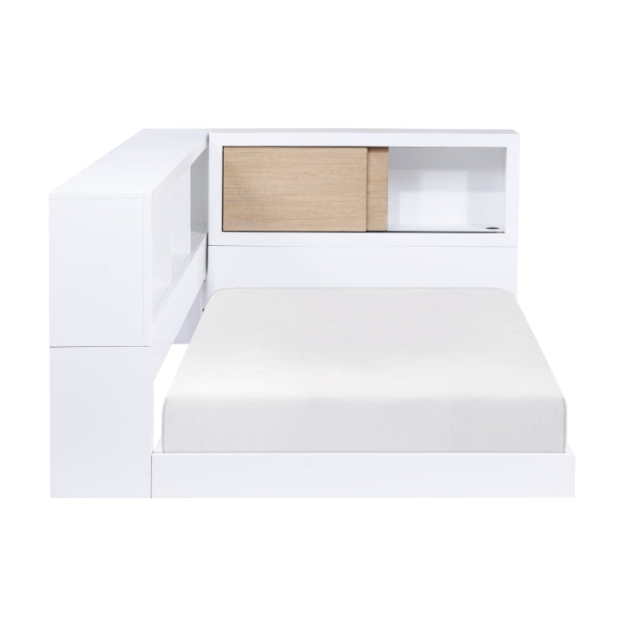 B2012BCT-1BC* (4) Twin Bookcase Corner Platform Bed - B2012BCT-1BC*