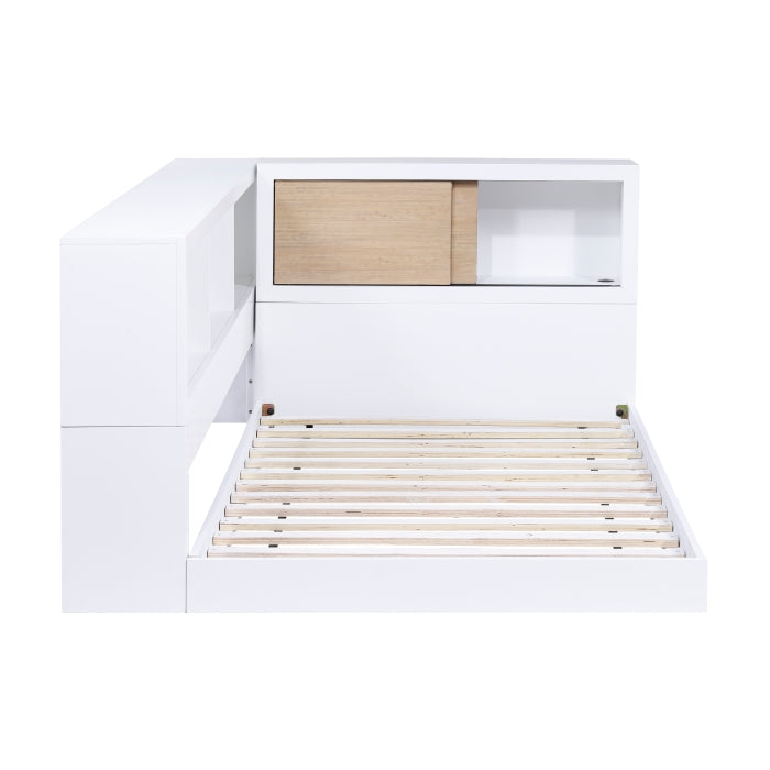 B2012BCT-1BC* (4) Twin Bookcase Corner Platform Bed - B2012BCT-1BC*