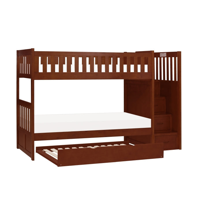 B2013SBDC-1*R (5) Twin/Twin Step Bunk Bed with Twin Trundle - B2013SBDC-1*R
