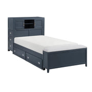 B2024BUBC-1* (2) Twin Bookcase Platform Bed with Hidden Desk, Stool and Storage Bench - B2024BUBC-1*