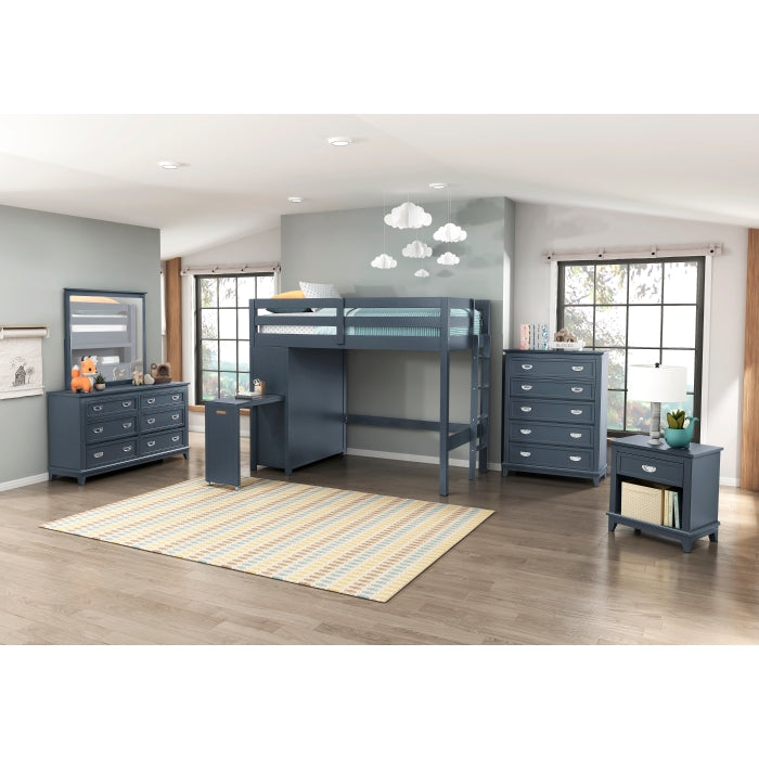 B2024BULTF-1* (6) Twin/Full Loft Bunk Bed with Chest and Hidden Desk - B2024BULTF-1*