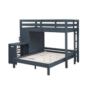 B2024BULTF-1* (6) Twin/Full Loft Bunk Bed with Chest and Hidden Desk - B2024BULTF-1*
