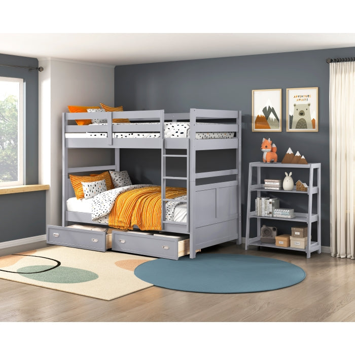 B2024GY-16S3 Bookcase, 3 Fixed Shelves - B2024GY-16S3