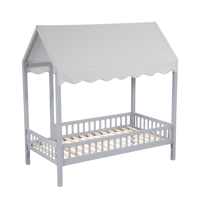 B2024GYCP-1 Twin Canopy Platform Bed - B2024GYCP-1