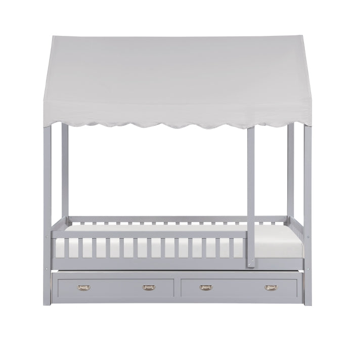 B2024GYCP-1 Twin Canopy Platform Bed - B2024GYCP-1
